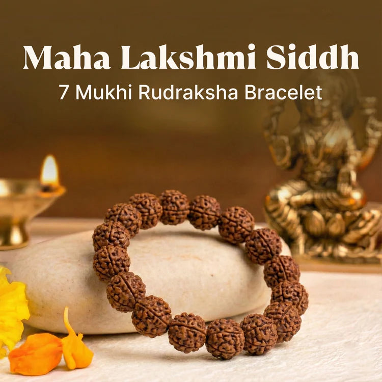 🕉️ Premium 7 Mukhi Rudraksha Bracelet – Authentic Sacred Beads for Prosperity, Protection & Positive Energy